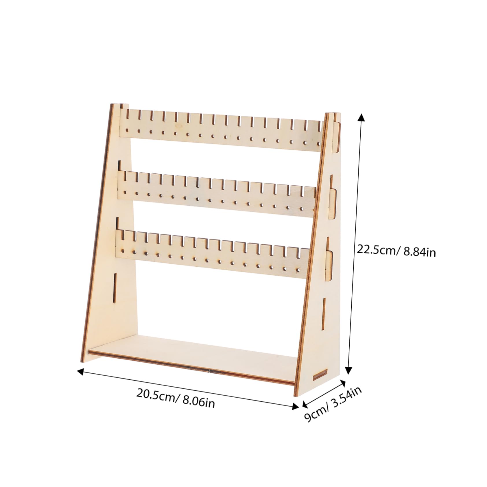Cabilock Wooden Display Rack for Jewelry Multi-tier Earring Organizer Necklace Holder Stand Modern Design Space-saving Display Stand