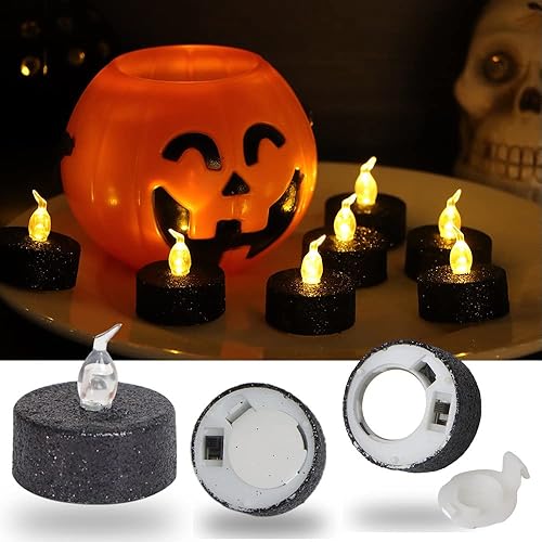 Miniatura 6 de U.EHome Velas votivas sin llama, velas sin llama que funcionan con pilas, paquete de 12 velas de té a batería, velas falsas eléctricas parpadeantes,