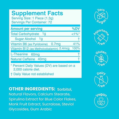 Miniatura 9 de NeuroGum Mood & Energy Duo - Mentas calmantes y claridades (limón miel, 72 unidades) + mentas energéticas y enfocadas (menta, 72 unidades) - GABA,