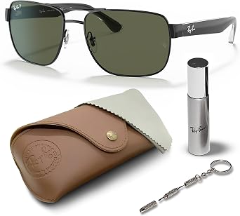 Ray-Ban RB3530 Square Shaped Sunglasses for Men & Women with Official RAYBAN Eyewear Kit