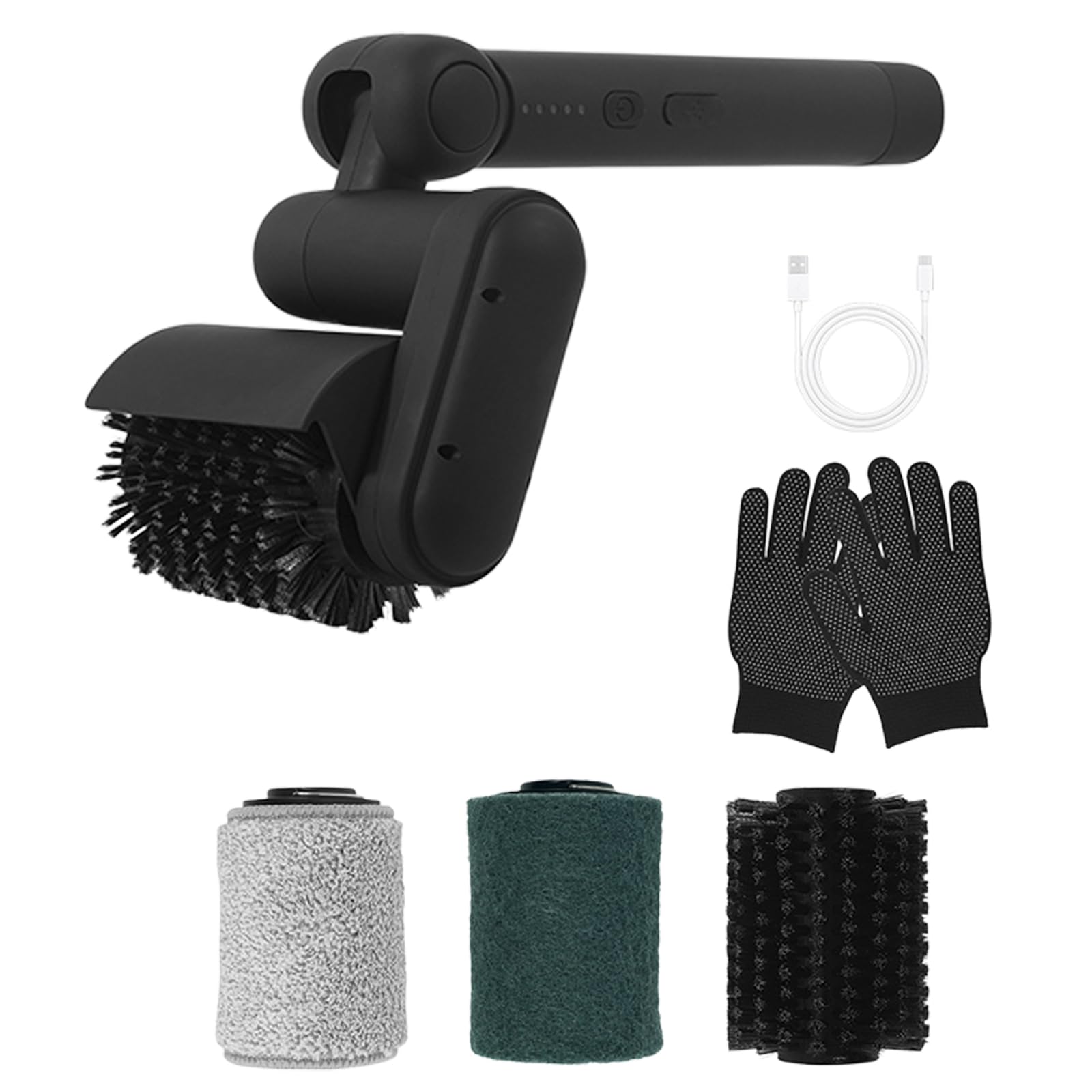 Tfaoys Black Barbecue Grill Brush, Cordless Electric Roller Scrubber With Rechargeable Power For Grate Cleanup Tasks And Upkeep Handheld Bbq Scrubber Post Cook Grill Care