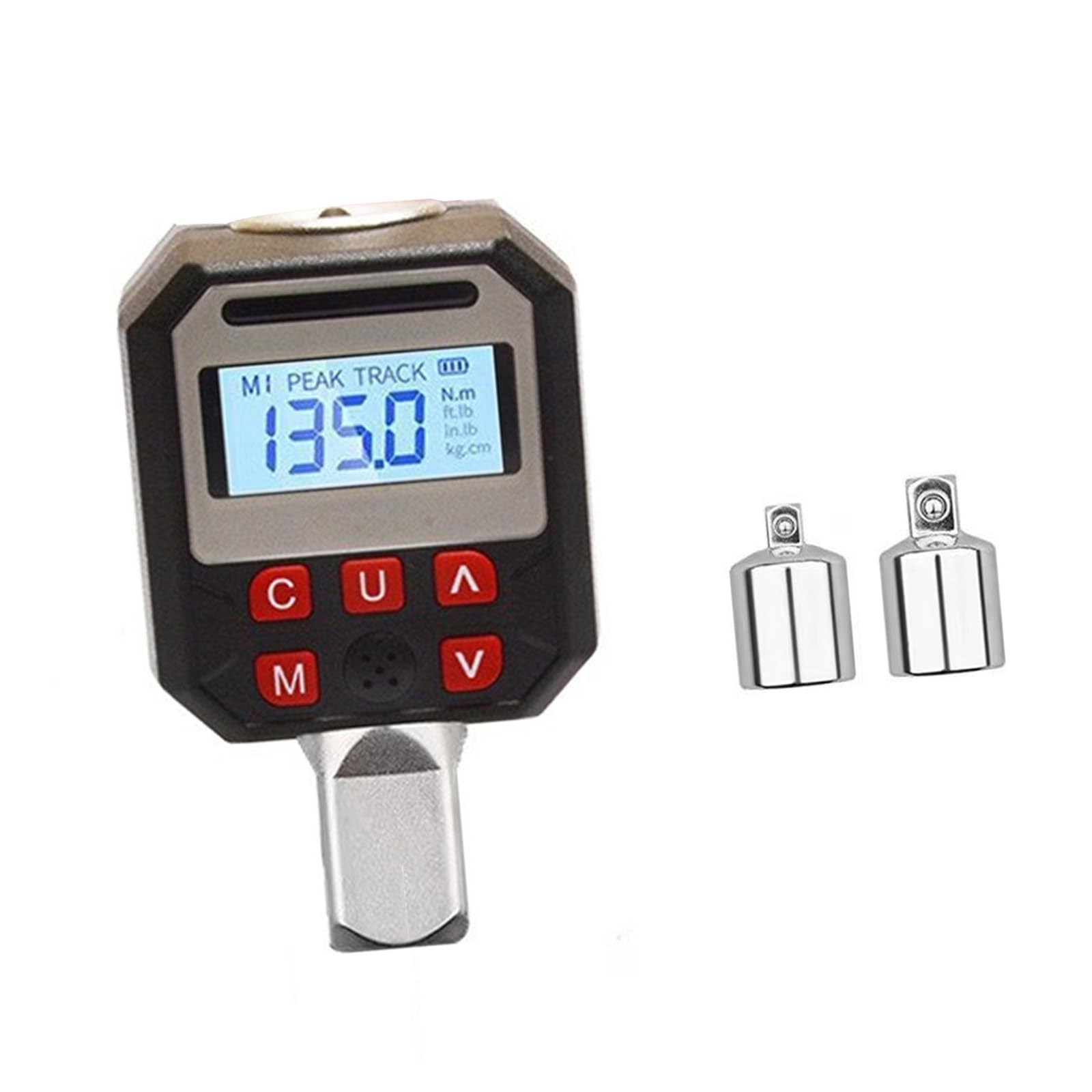 Woedpez 6.8 To 135 Digital Torques Wrench Gauge 500 Data Storage Capacity 9 Preset Values Alerts Systems Double Adapters Digital Torques Meter Lcd
