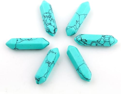 Miniatura 5 de 30 cuentas hexagonales en forma de bala curativas para chakras, cuentas de cristal para bricolaje, cuentas de piedra de color aleatorio para