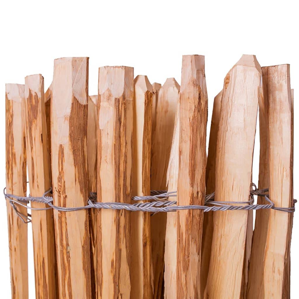 vidaXL Valla de Estacas Madera de Avellano 60x500 cm Cerca Palos Postes Patio