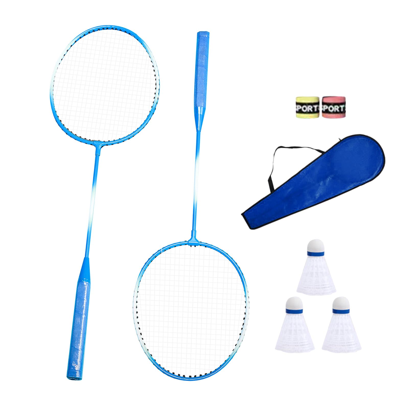 Lot de 2 raquettes de badminton pour joueur stable, prise en main confortable, ensemble de raquettes de badminton pour 2 joueurs, ensemble de badminton en alliage, ensemble de badminton professionnel,