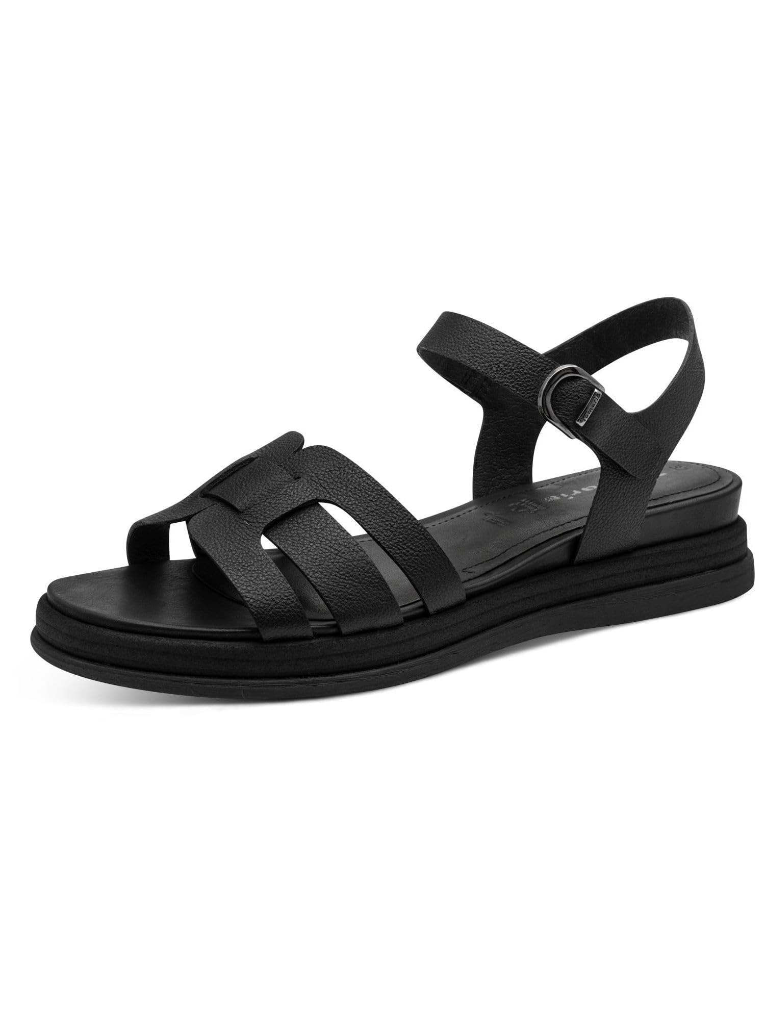 Tamaris Women’s sandal with wedge heel black 3.5 UK