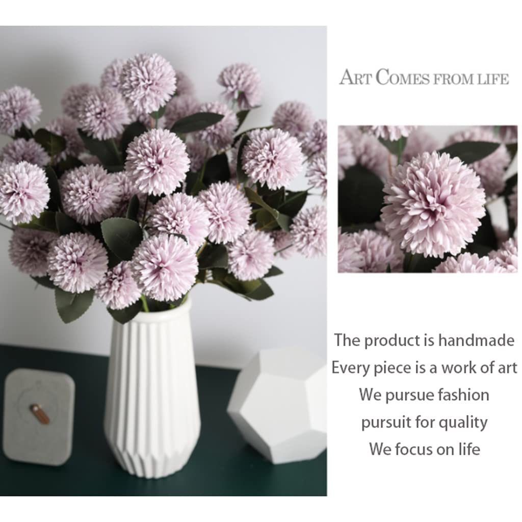 Fiori Artificiali 45 Teste Artificiali Hydrangea Dandelion Bouquet con Vaso, Fiori Artificiali Piante Fiore Finto for la Decorazione Domestica/Arredamento di Nozze Finte Decorativi(B)