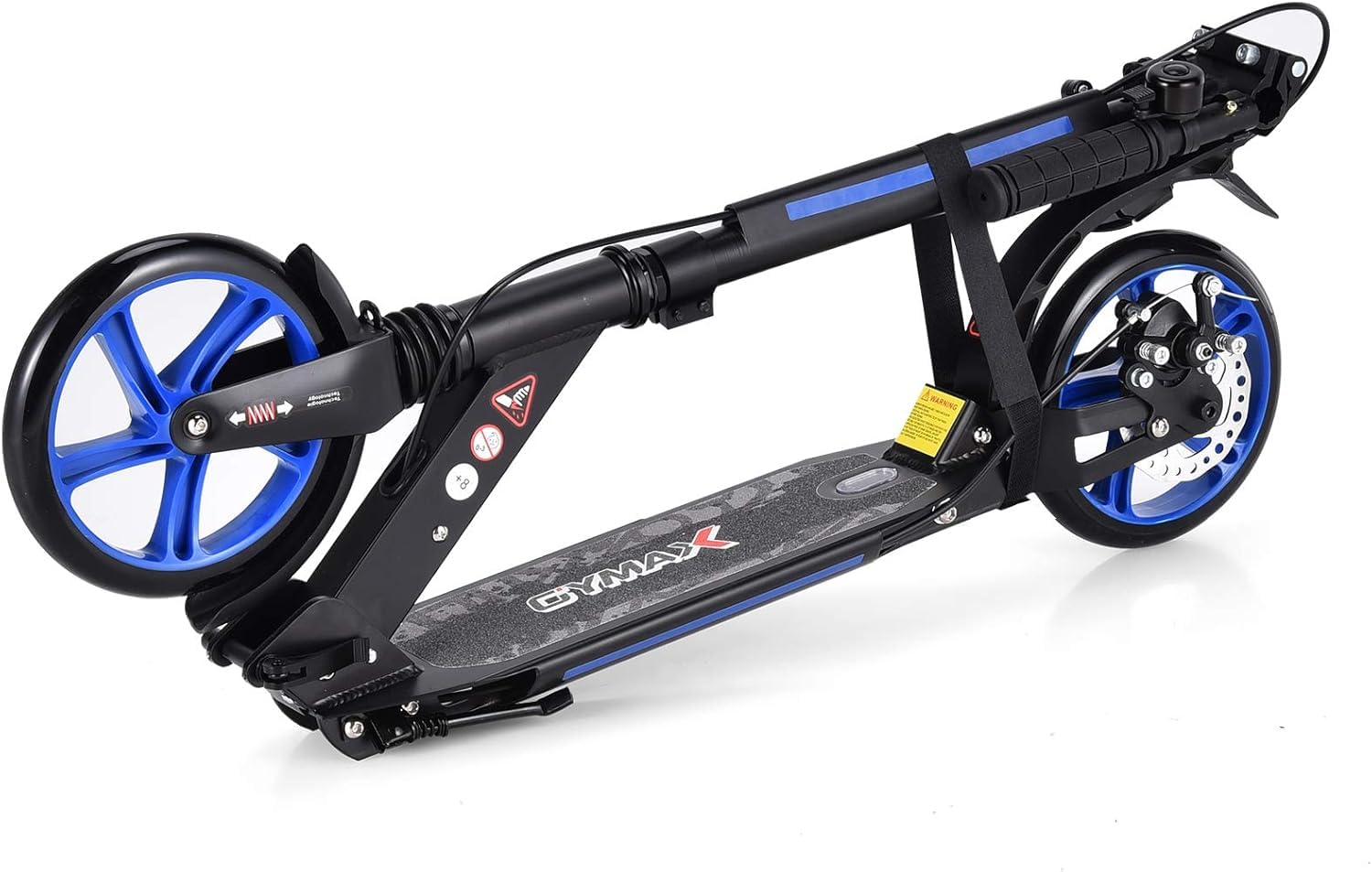 GOPLUS Scooter Plegable Adultos Doble Freno Manillar Ajustable 86,5-101 cm Carga 100 kg