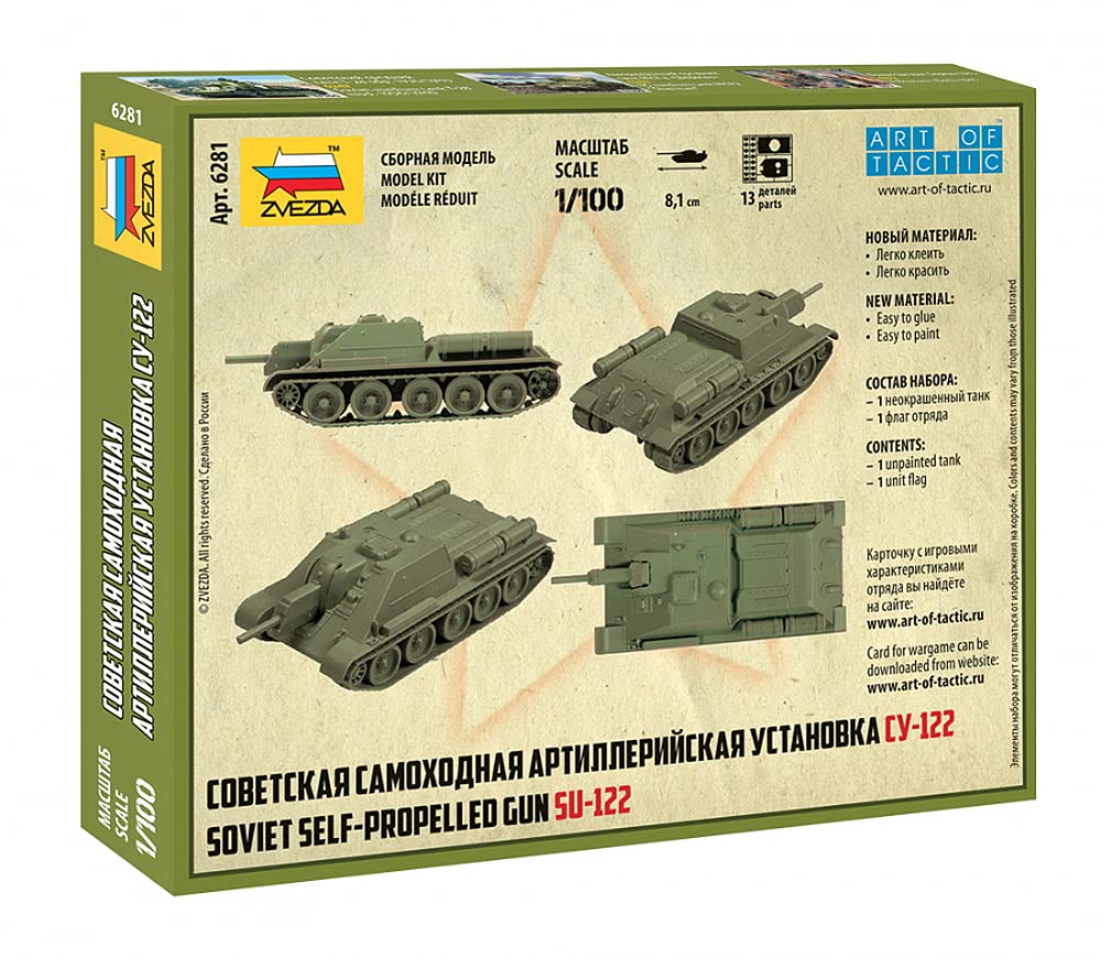 Zvezda Maquette StuG IV – échelle 1/100 – Kit Instantané Sans Colle – 12 Pièces – Longueur 67 Mm – Pour Modélistes Dès 14 Ans