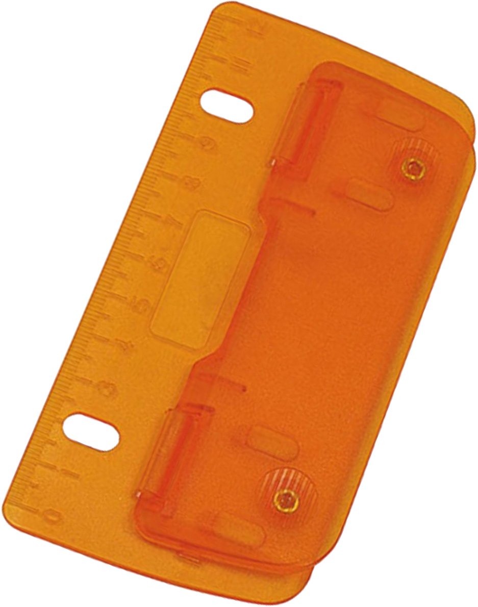 Wedo 67809 2fach Taschenlocher (Kunststoff zum Abheften für 8 cm Lochung, mit 12 cm Skala) (10, ICE-orange)