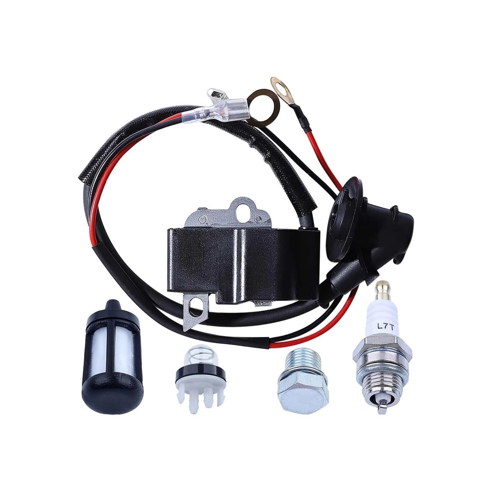 Kit de bujías de Bobina de Encendido Compatible con Motosierra TS420 TS410, Piezas de Filtro de Combustible OEM 42384001301 42384001307 42381301A