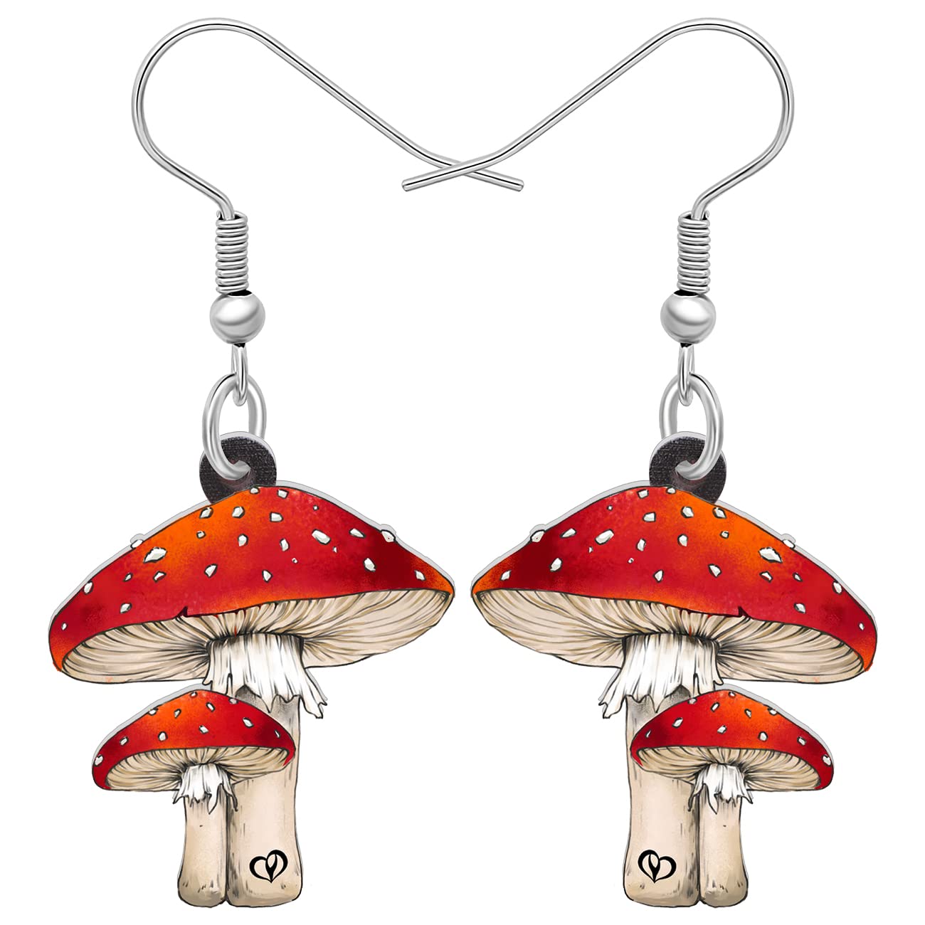 RAIDIN Acrylic Cute Creative Mushroom Dangle Drop Earrings for Women Mushroom Hypoallergenic Hook Earrings Jewelry for Gifts Party Charms