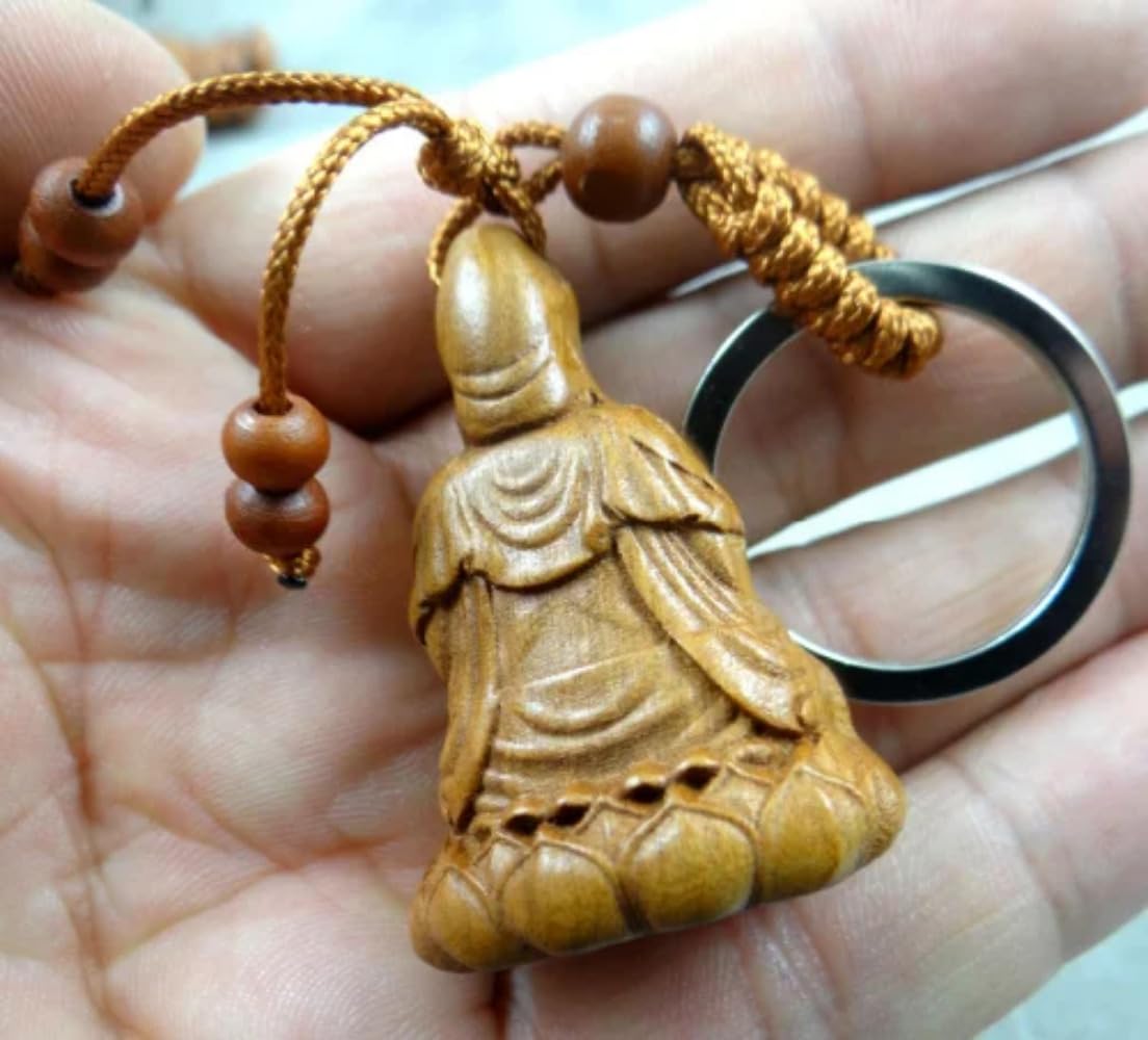 Naturalne drewno mahoniowe trójwymiarowe grawerowanie Guanyin