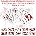 173PCS Halloween Bloody Footprints Floor Clings Plus Tattoos - Hallowmas Handprint Zombie Restroom Sign Decals Party Decorations