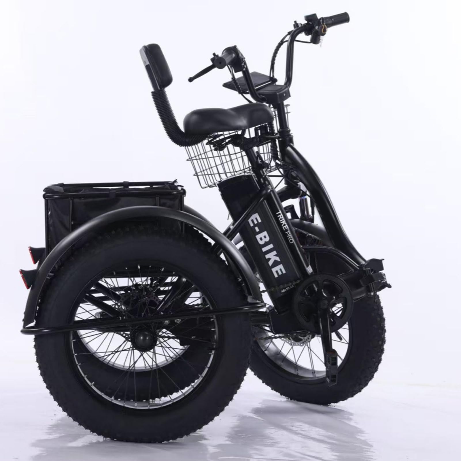 Vélo électrique Pliant Pour Adultes, Tricycle électrique Pliant 20 Pouces Avec Batterie Amovible 48 V 12 Ah, Vélo électrique Motorisé Avec Grands Paniers,écran Lcd,7 Vitesses, Autonomie 40 Km