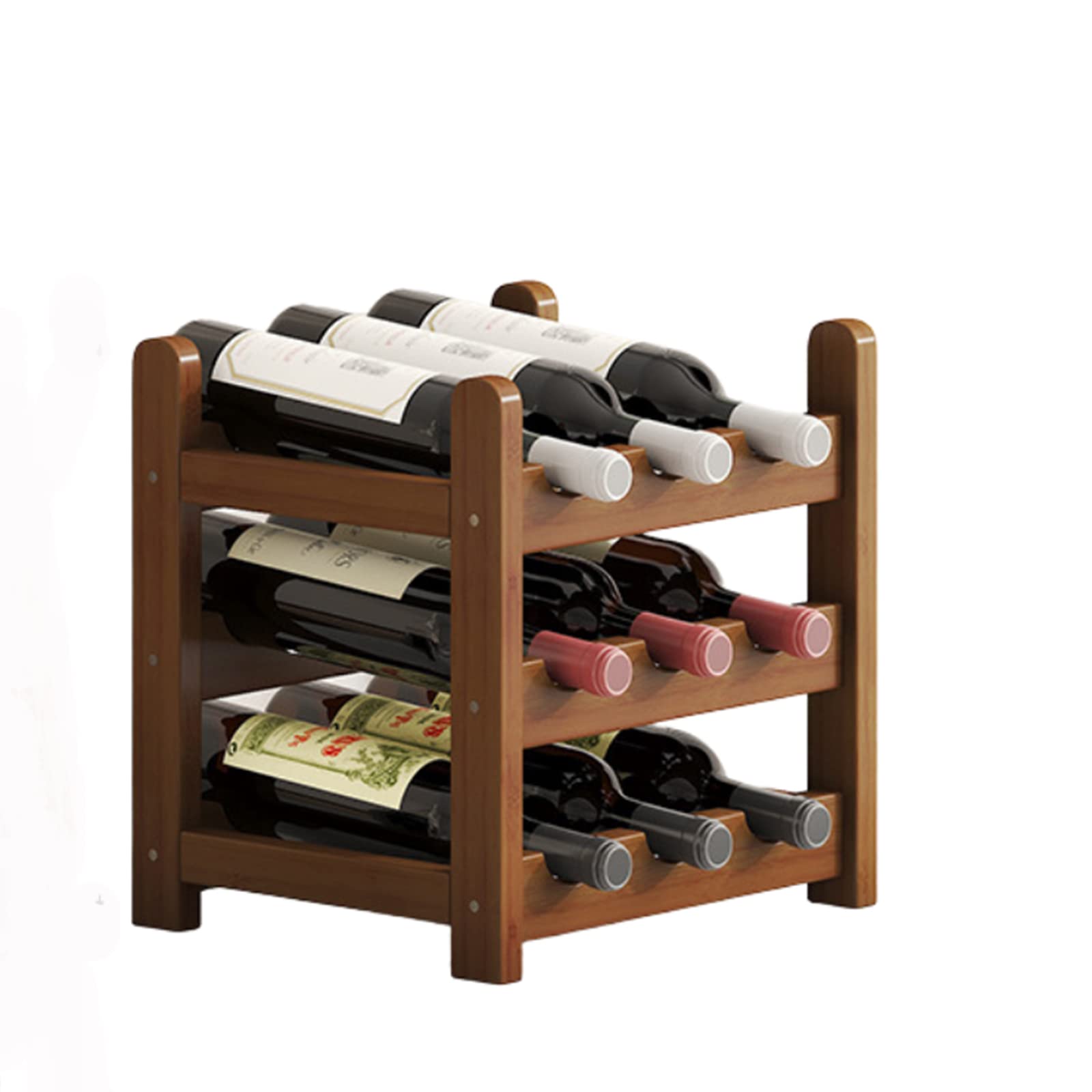 Présentoir à vin de comptoir en bambou robuste pour armoire et bar
