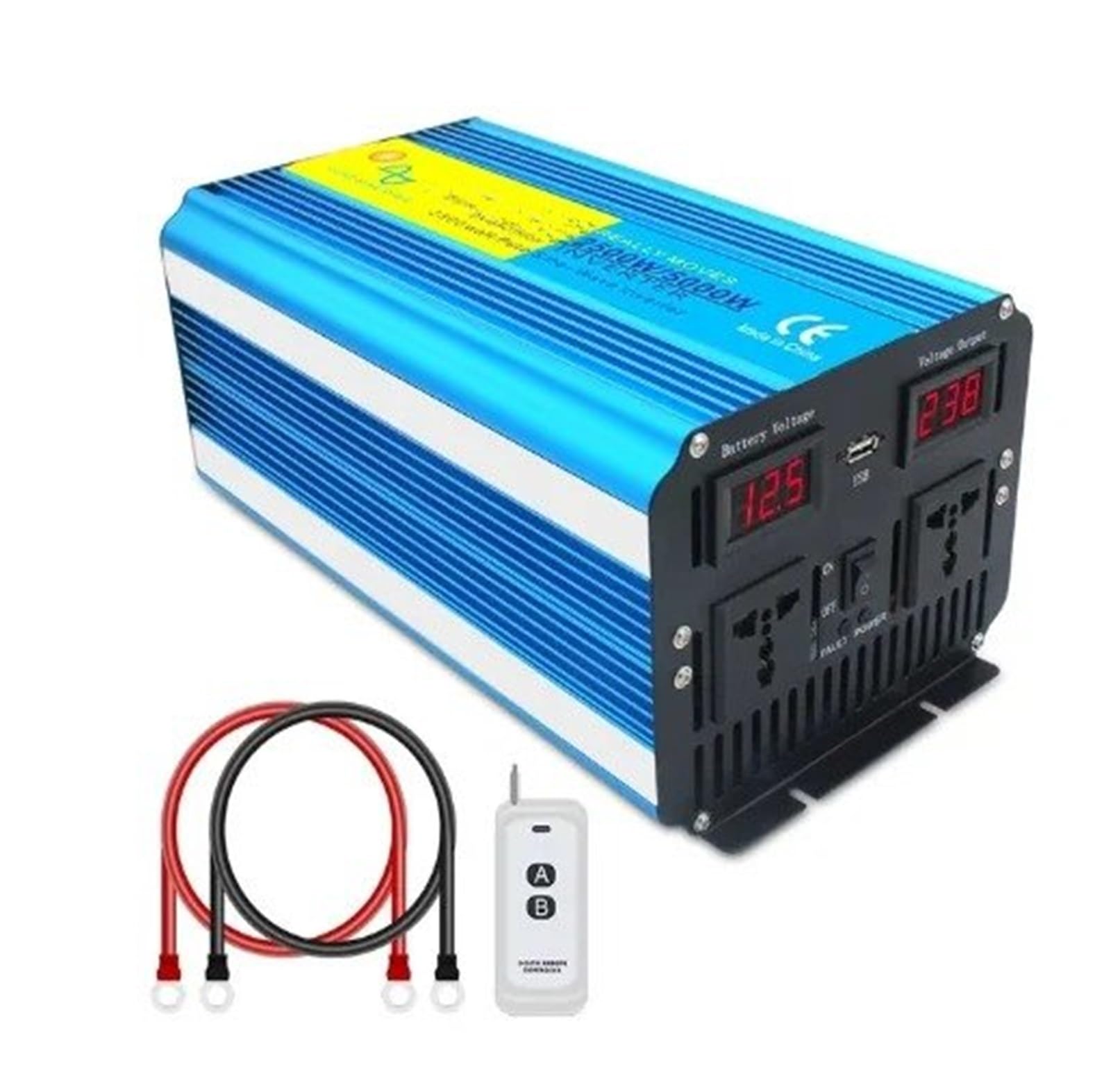 Convertidor Inversor Transformador Inversor Onda Sinusoidal Pura 8000W CC 12V/24V A CA 220V/230V Control Remoto Pantalla LCD Convertidor para Autocaravana Batería Solar(AC24V,60Hz Uni,5000W Peak)
