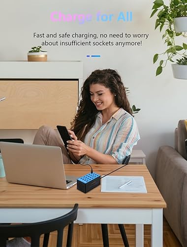 Miniatura 7 de Estación de carga, estación de carga USB 100W20Port, estación de carga USB múltiple, estación de carga para múltiples dispositivos, estación de