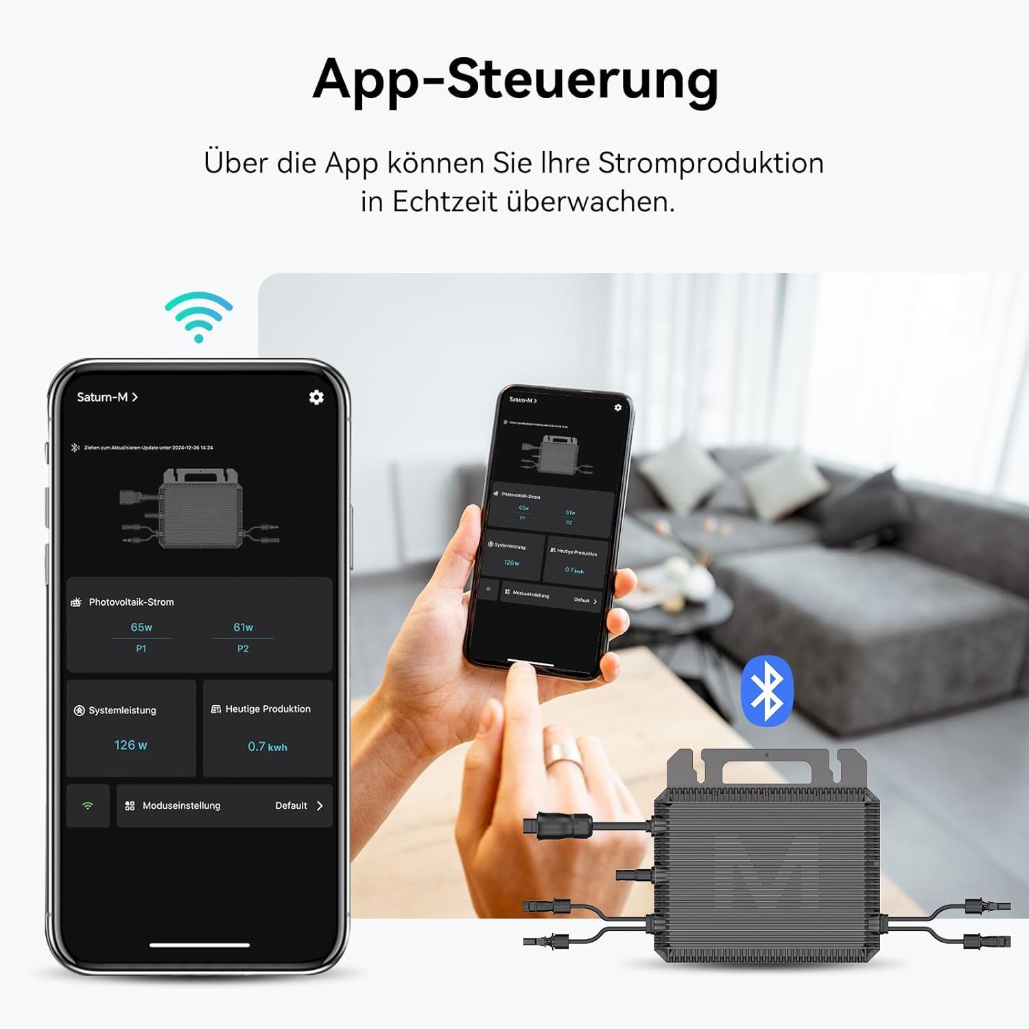 Marstek Mikrowechselrichter 800W – 230V AC 0% VAT, 16-60V DC Eingang, Solar-Wechselrichter mit WiFi für Balkonkraftwerk, IP67, App-Steuerung, für Photovoltaik-Module