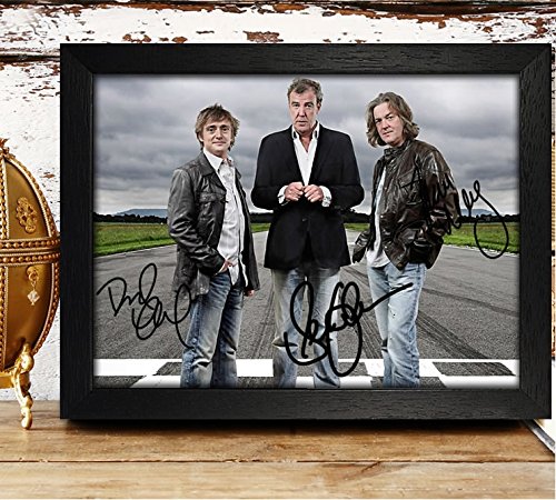 Framed Top Gear Signed Autographed Photo 4x6 Reprint RP PP - Jeremy Clarkson, James May & Richard Hammond