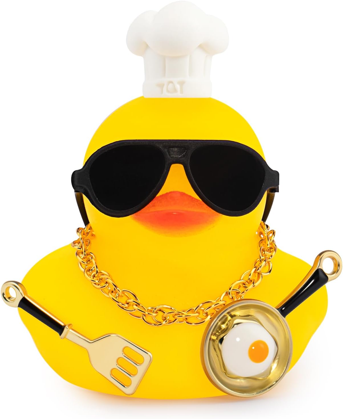 wonuu Collectible Rubber Ducks for Car Dashboard Decoration Job Occupation Cosplay Rubber Duck (Chef, Frying Pan, Spatula)