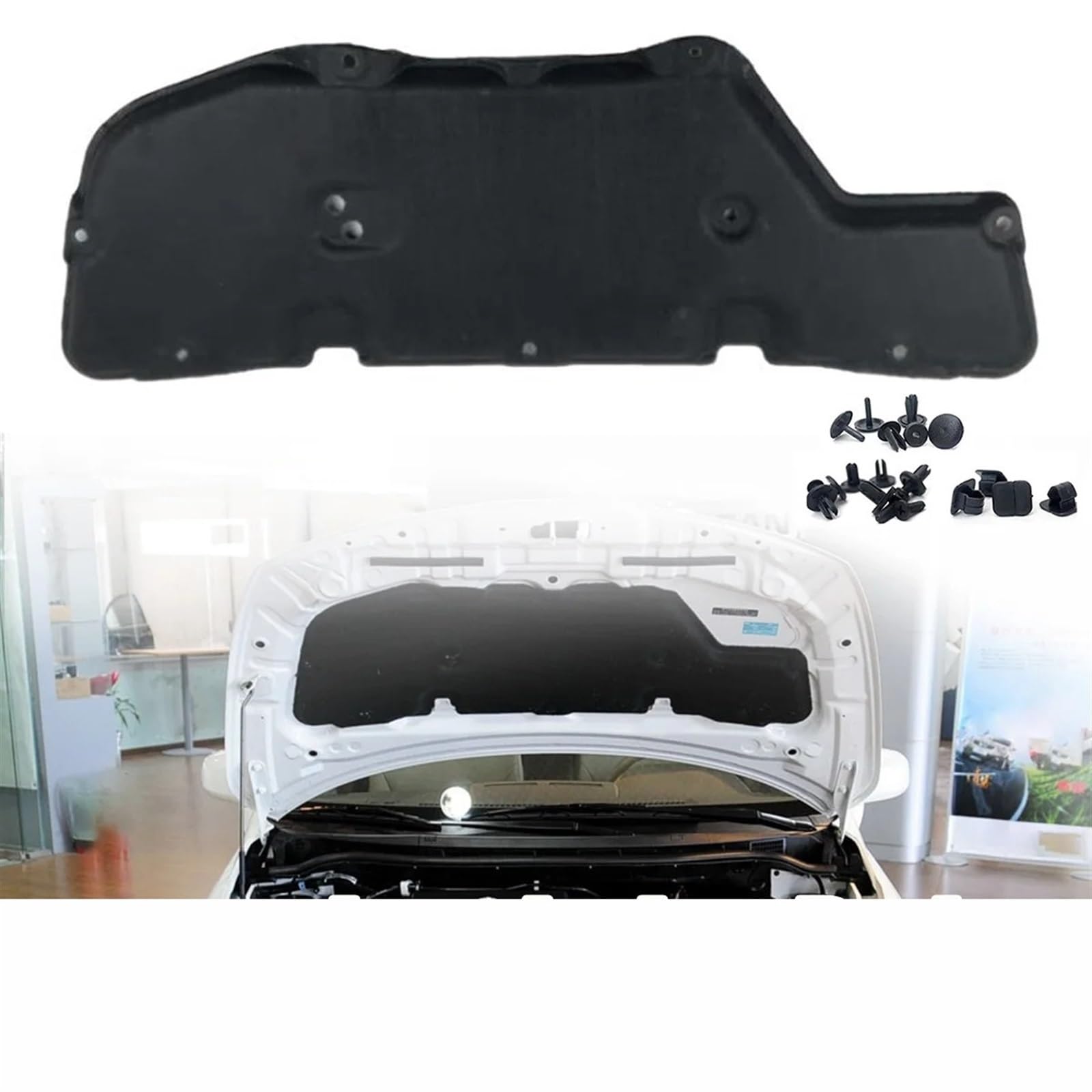 DEMUR Vorne Motorhaube Isolierung Pad Sound Wärme Baumwolle Schalldichte Matte Abdeckung Schaum Feuerfeste for Nissan Tiida C11 2004-2011 Schalldämpfende Matte