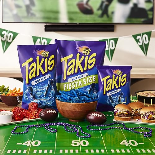 Takis Blue Heat 17 oz Fiesta Size Bag, Hot Chili Pepper Flavored Extreme Spicy Rolled Tortilla Chips - Thumbnail 4
