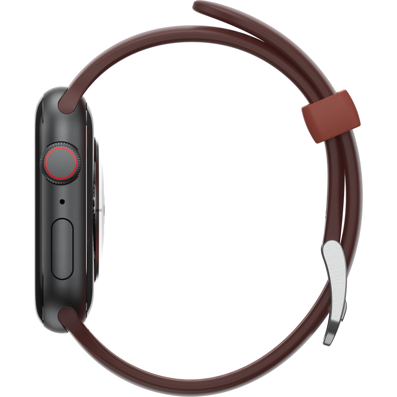 OtterBox All Day Watch Band for Apple Watch 44/45/46mm, Replacement Durable Soft Touch Silicone Strap for Apple Watch Brown/Red - Image 3