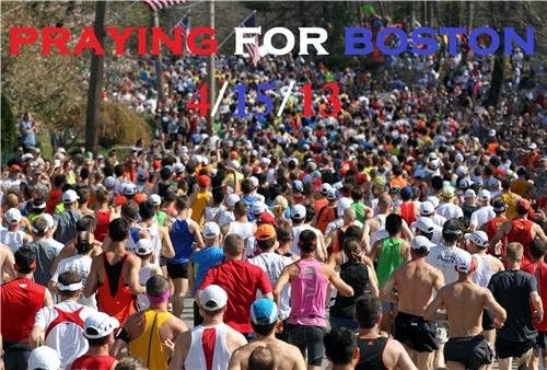 Praying for Boston Glossy Poster Picture Photo Marathon Runners Run Pray