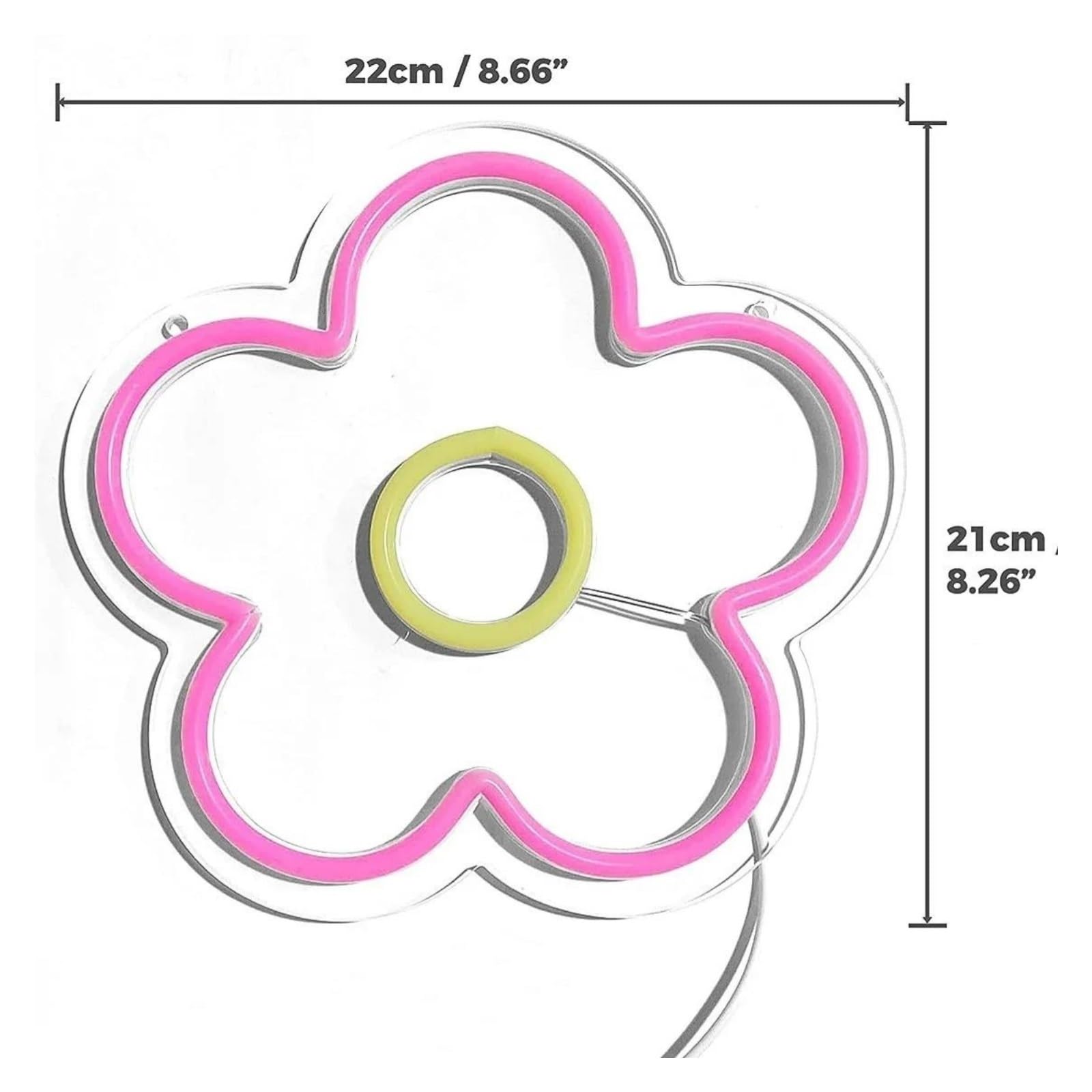 Luci al neon Fiore per insegna al per neon per alimentazione per USB dimmerabile 20 cm × 21