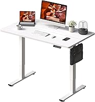 Vista 21 de Escritorio de pie ajustable con preajuste de memoria, escritorios de pie 55 x 24 pulgadas, escritorio eléctrico para oficina en casa, estación