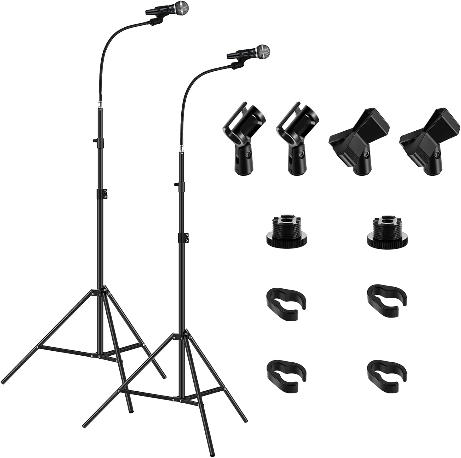 Umigy 2 Pcs Microphone Stand Boom Mic Stands Detachable 360