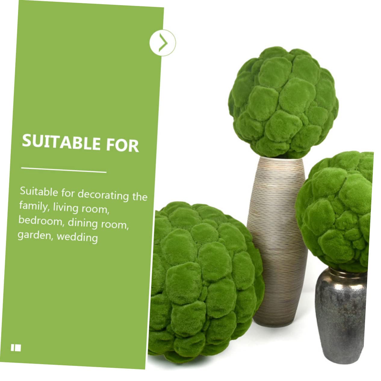 STOBOK 6stücke Künstliche Moosbälle Durchmesser Dekoration Für Innenräume Garten Und Hochzeiten Lebendige Topiary Pflanzen Für Moderne Und Skandinavische Stile