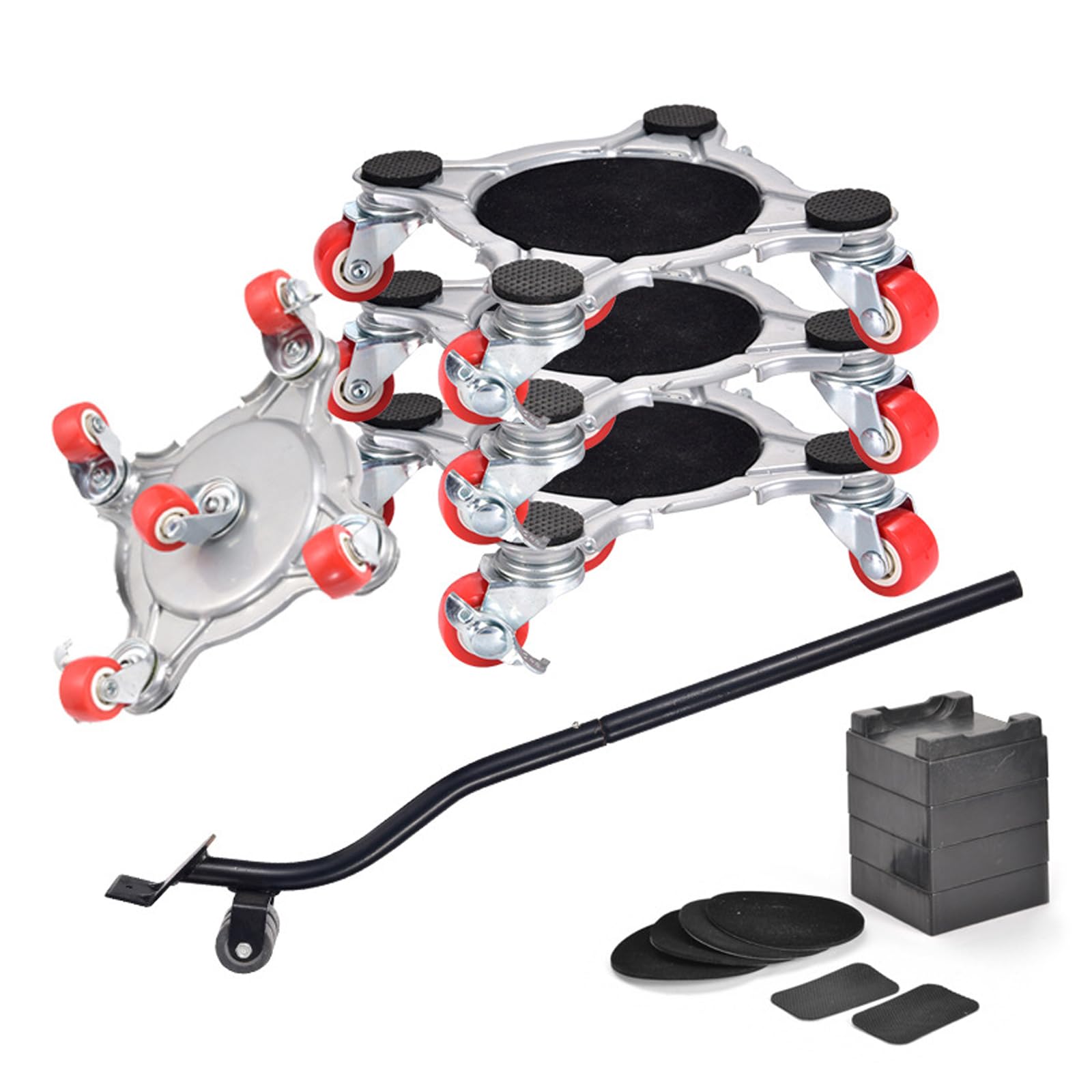 MaykelaFurniture Moving Tool 4 Wheels Lifting Furniture Moving Tool Set Steel Furniture Dolly Set with Heavy Duty Furniture Lifter, Mover & Lifter Tool Set for Heavy Furniture,Appliance (Silver)