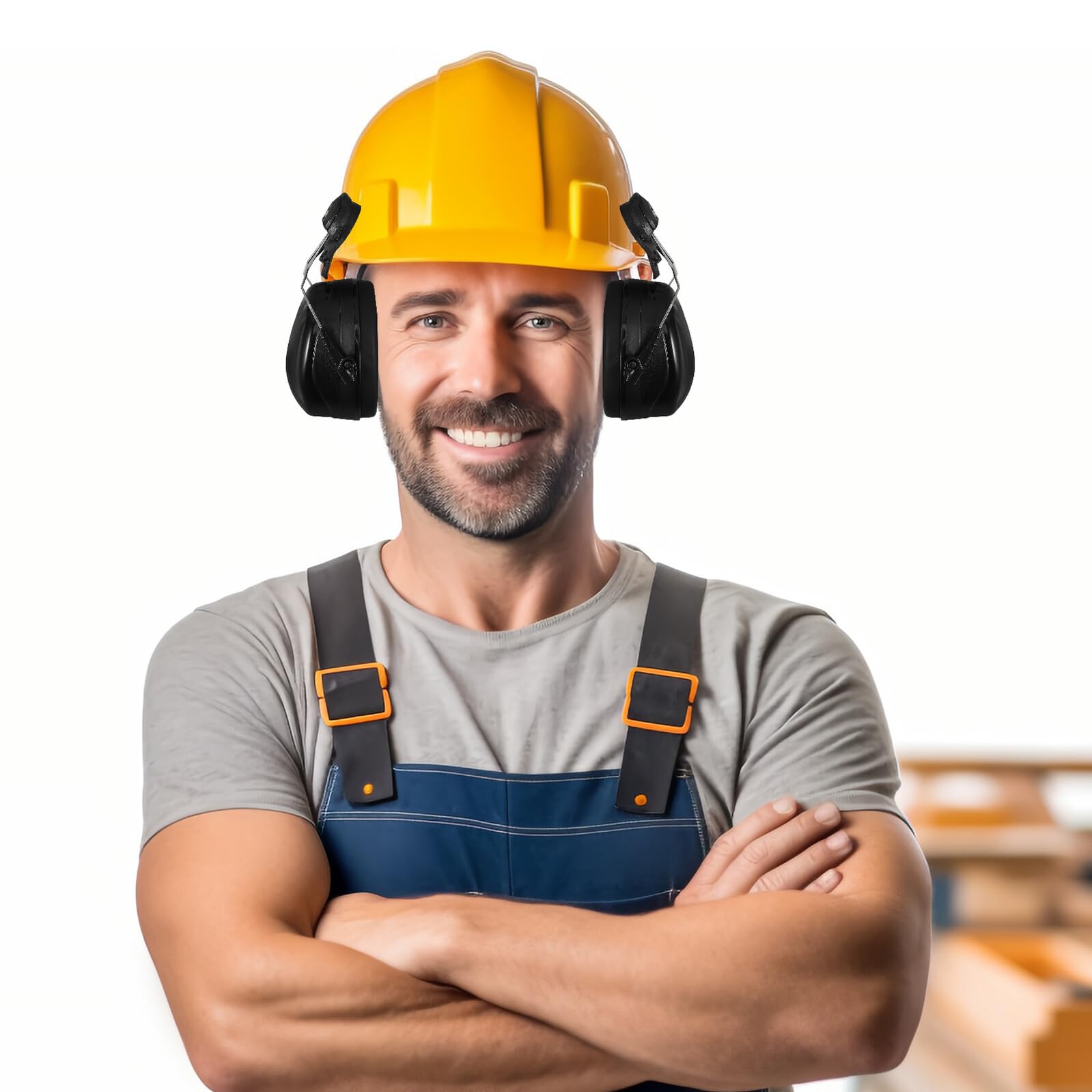 Mipcase Orejeras De Seguridad Industriales Cancelación De Ruido Para Casco De Construcción, Ajustables, De Abs Resistente y Diseño Ligero, Protección Auditiva Para Entornos Ruidosos y Uso Laboral
