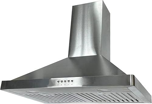 NOVEL - Campana extractora de montaje en pared de acero inoxidable de 800 CFM EURO-NWB01