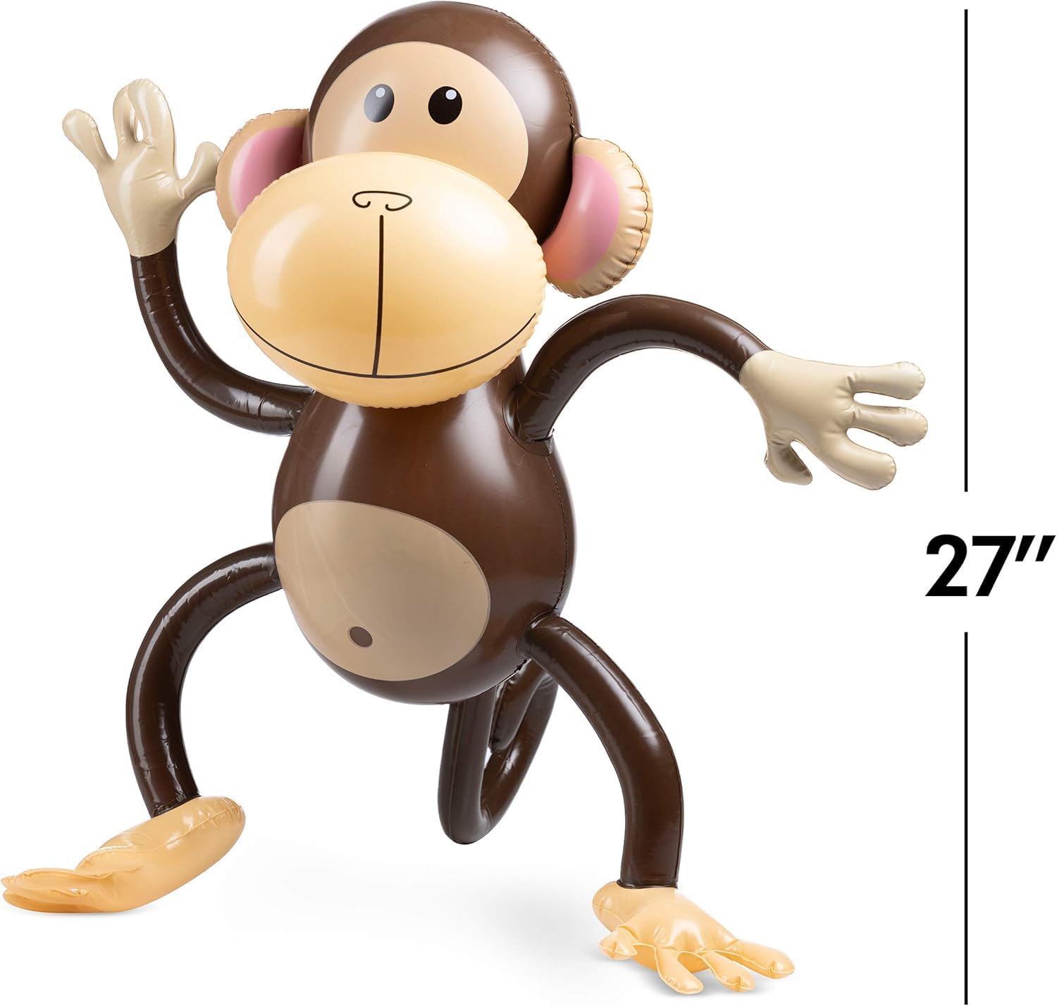 Happium Large Inflatable 3pcs Monkey 27-Inch Monkeys for Baby Shower Safari, Jungle Theme Party Decorations - Image 2