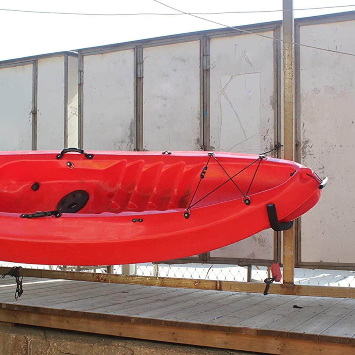 2 Set Supporto Pieghevole per Kayak e Canoa, Montaggio a Parete Nero