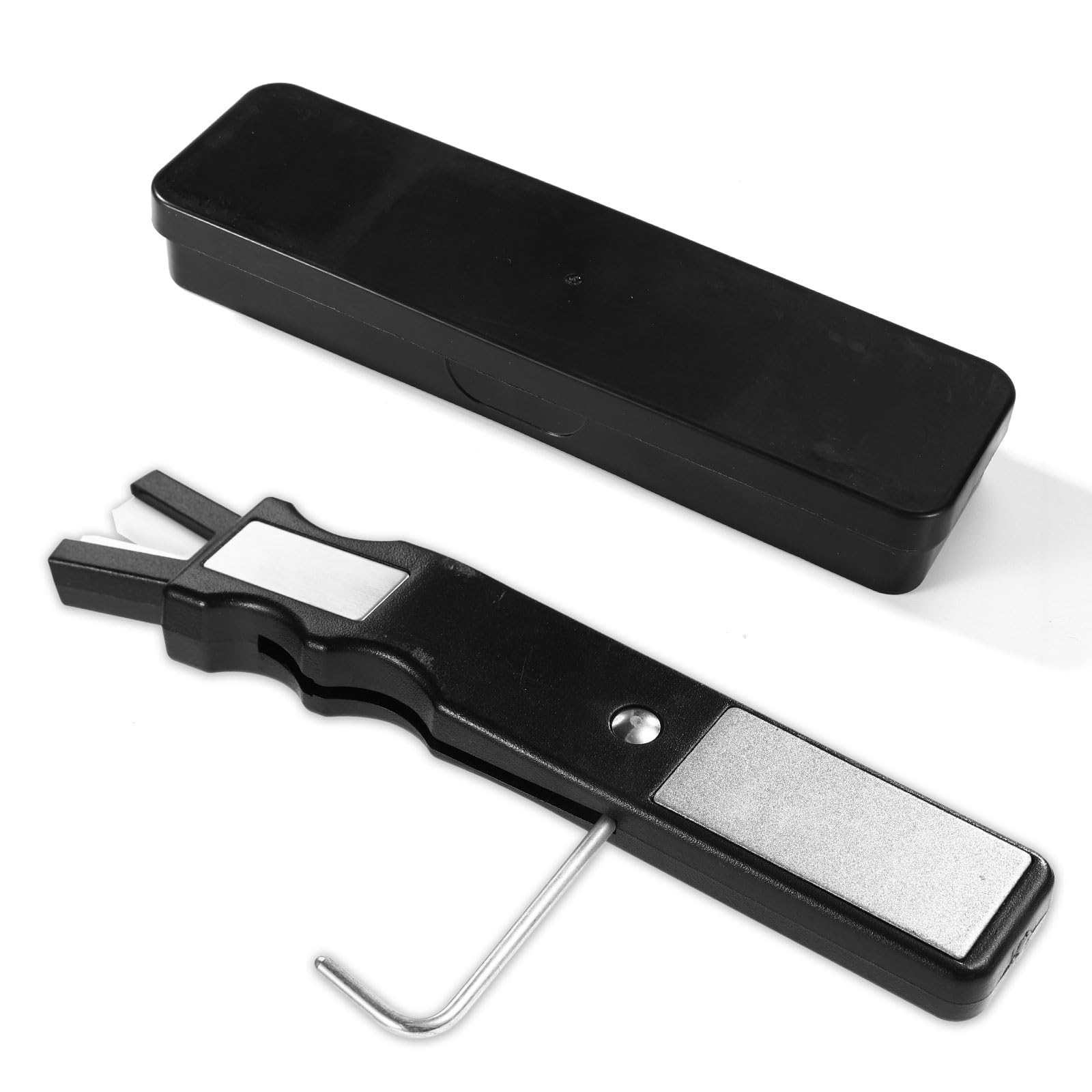 Sinbana 3-in-1 Ice Skate Sharpener, Professional Plastic Ceramic Blade Sharpening Tool with Storage Case Portable Multi-Function Sharpener for Hockey Skates