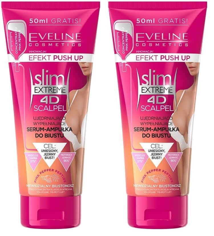 Eveline Cosmetics Slim Extreme 4D Straffende und füllende Brustserum-Ampulle (Bruststraffendes und -aufpolsterndes Serum) (Packung mit 2)