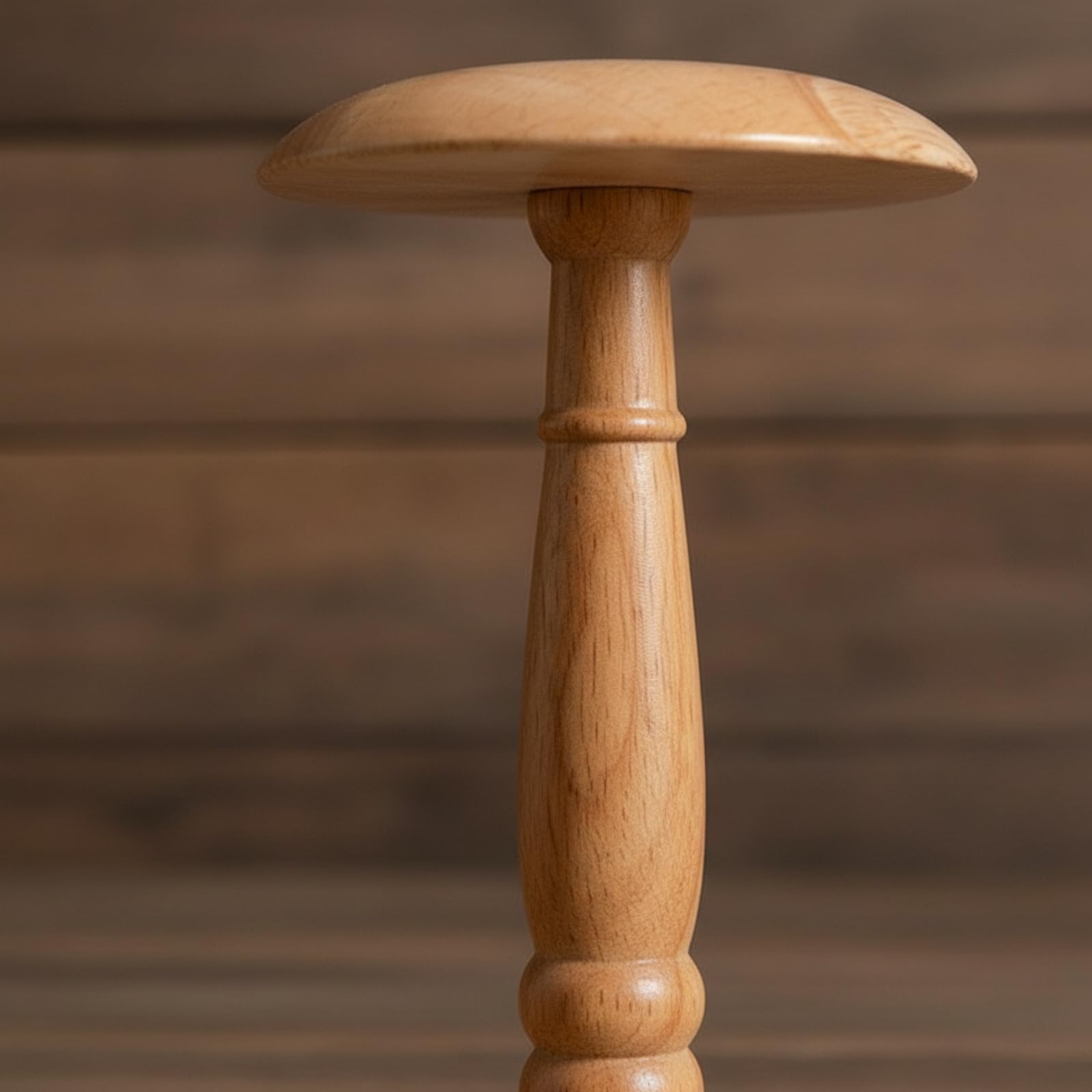 Espositore da Tavolo per Cappelli, Altezza 43 Cm, Modello 3, Colore Legno, Versione Prolungata, Base Concava