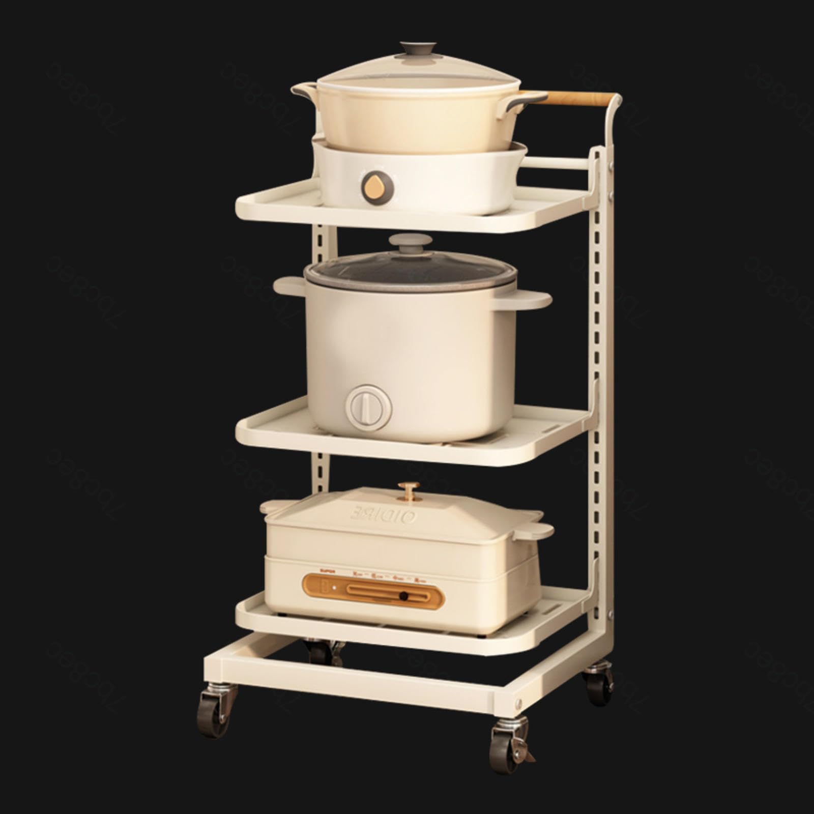 Carrito de almacenamiento rodante con estantes, cesta y cajones, carrito multifuncional para cocina, hogar y organización de oficina