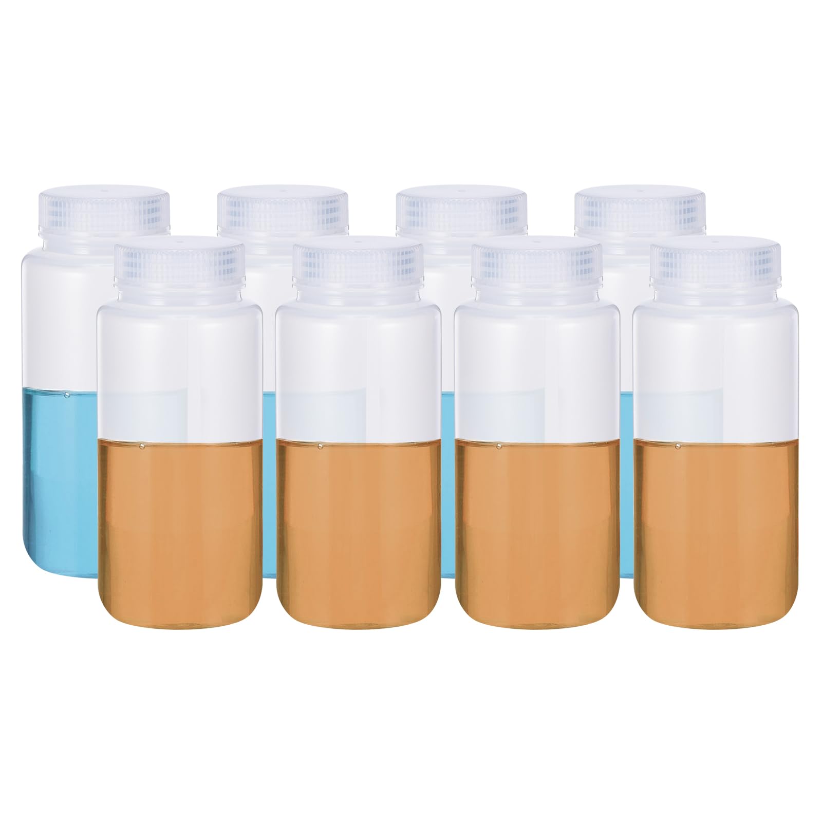 PATIKIL 8Pz 500ml Bottiglie Reagenti Bottiglie a Bocca Bianco Traslucido
