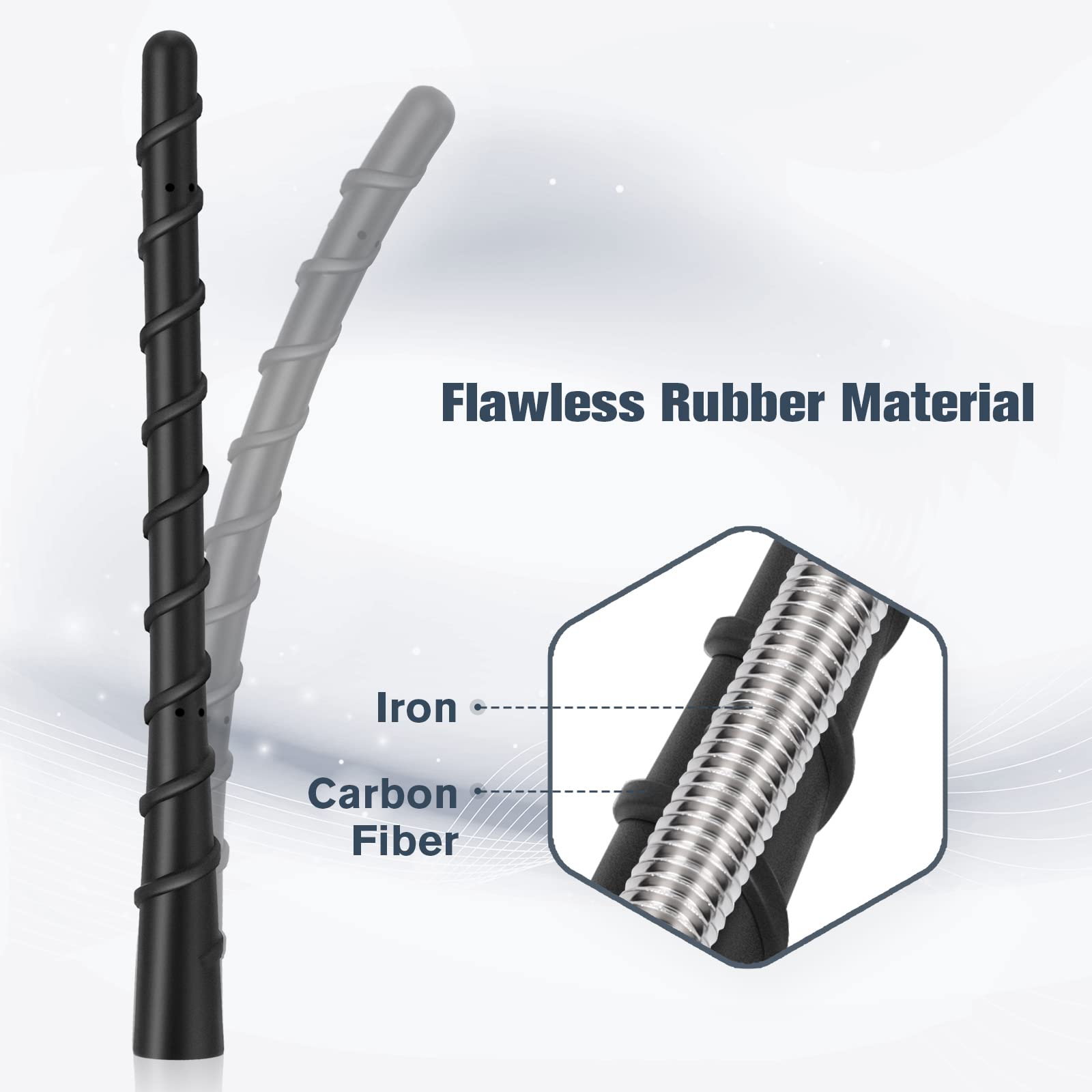 PAIRIER Antenna Auto, Antenna Auto Corta da 18cm con Filettatura M4/M5/M6 con Potente Funzione di Ricezione FM/DAB