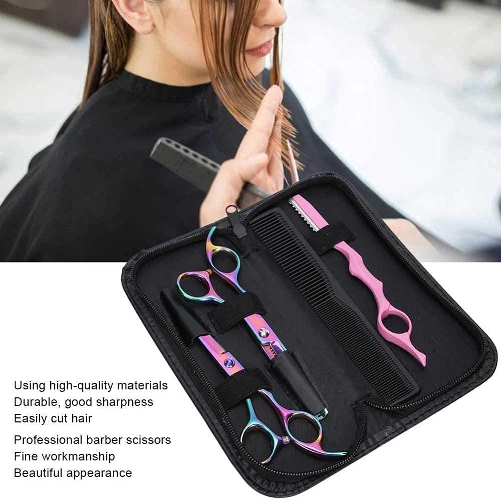Friseurscheren-Set, Effilierscheren-Set, Haarschere, farbenfrohes Haarstyling-Kamm-Tool für Friseursalons oder den Heimgebrauch