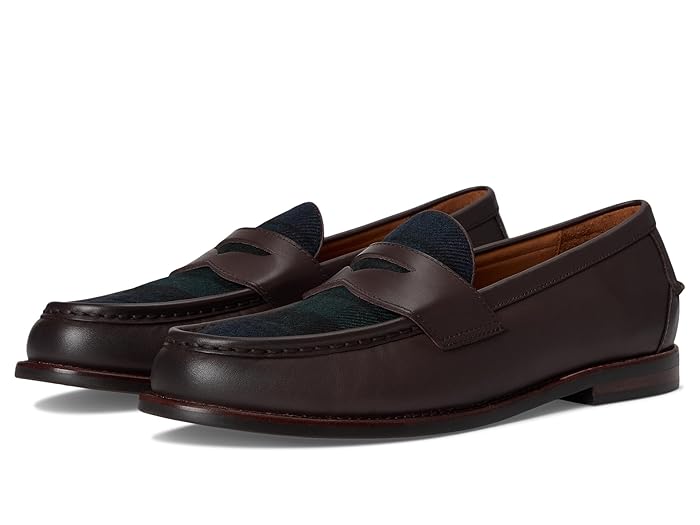 Men's Polo Ralph Lauren Alston Leather & Plaid Wool Penny Loafers