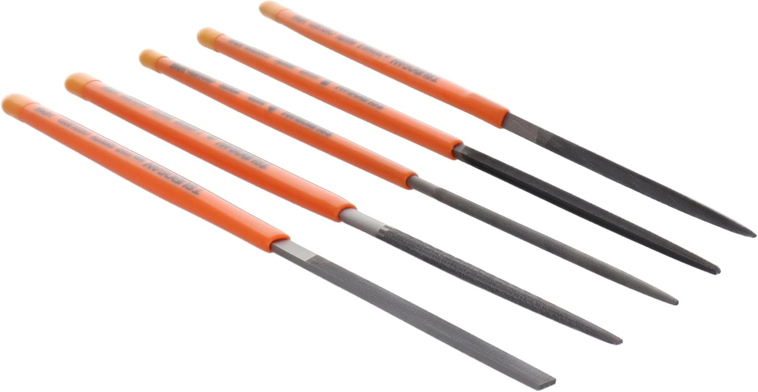 TSUBOSAN ST-28 File Set for Crafting, Flat, Semi-Round, Corner, Triangle, Fine, 12-Piece