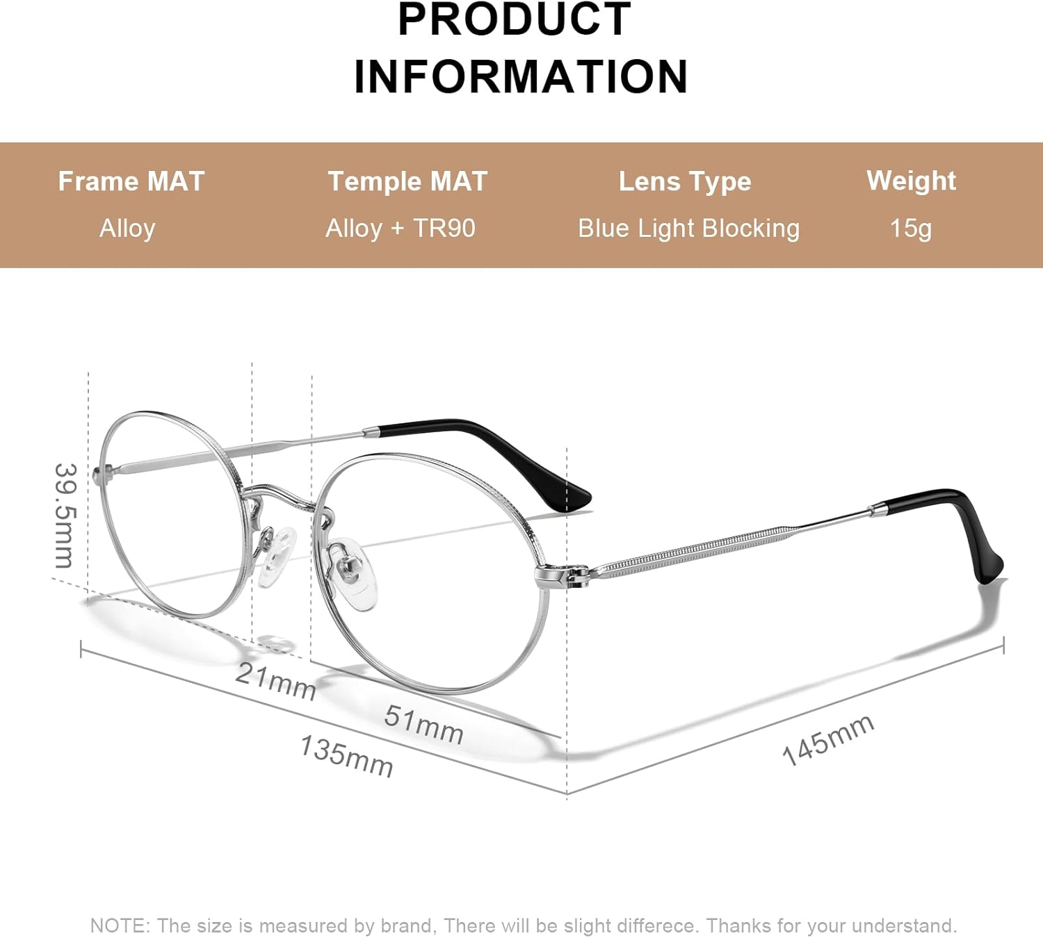 Oval Reading Glasses for Women Men Blue Light Blocking Computer Thin Metal Full Rim Frame Readers