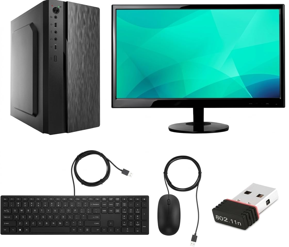 Assembled Desktop Computer, Core i3, 8 GB RAM, 256 GB SSD, Windows 11, with 15 Inch Display, Keyboard, Mouse and Wi-Fi Adapter-image-4
