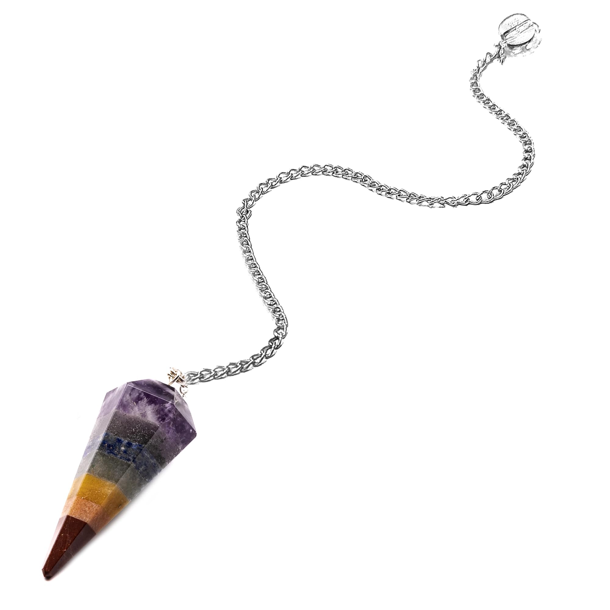 服/ファッション Xeonix: 7 Chakra Pendulum Dowsing Kit Plus Value Natural Bonded Seven Chakra Crystal Dowsing Pendulum